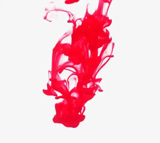 红色水中扩散墨团