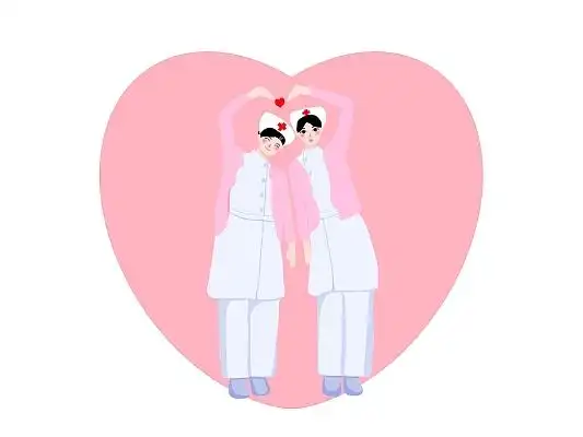 护士比心扁平元素爱心png素材简笔画护士节护士帽元素