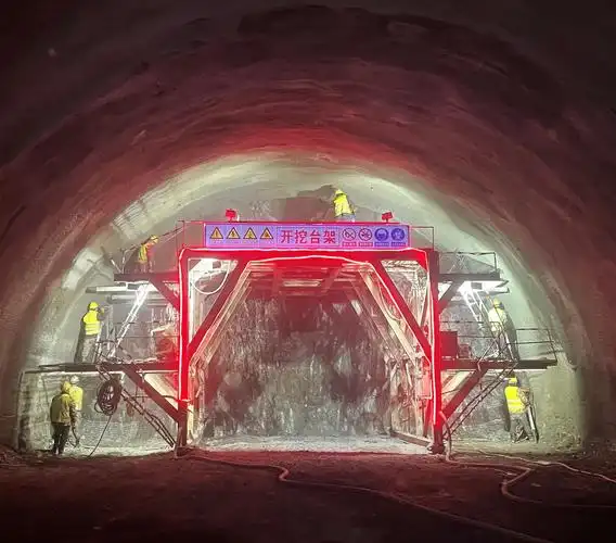 蒲烟公路04工区-大东沟隧道进口左线掌子面钻爆作业