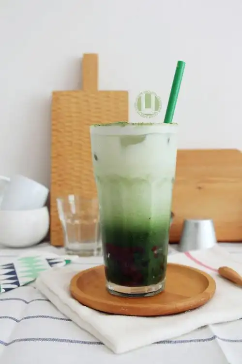 rabbitqueen0513做的冰红豆抹茶拿铁(中了抹茶的毒!