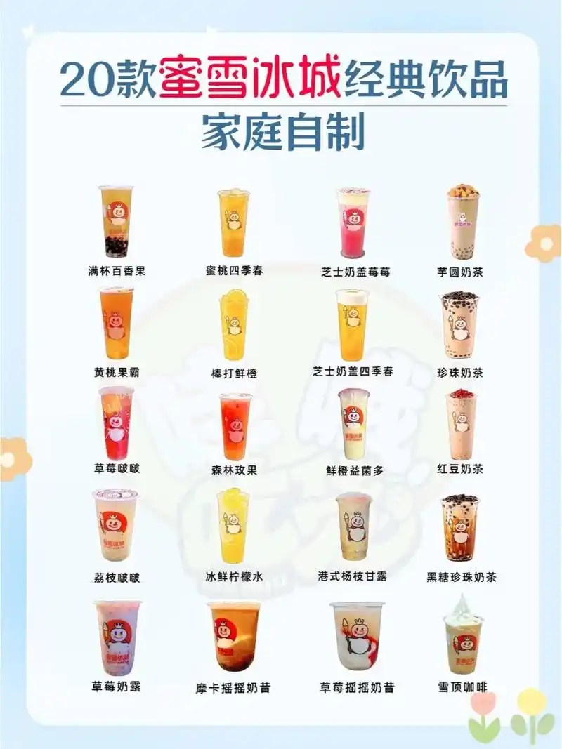 20款蜜雪冰城饮品自制教程7915果茶奶茶蜜雪冰城热门饮品 - 抖音