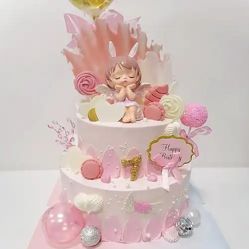 双层生日蛋糕儿童北京宝宝周岁女孩创意定制低脂新鲜生日蛋糕