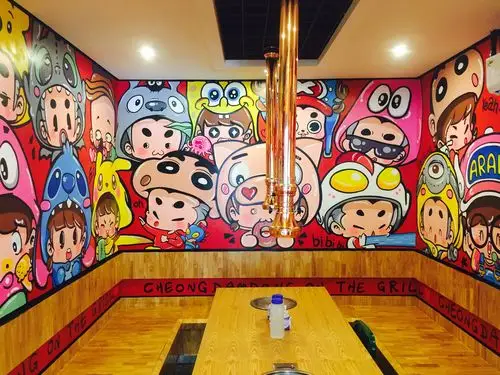 烤肉店墙体装饰壁画