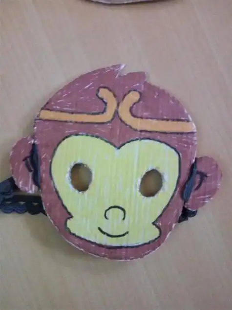 简笔画猴头猴子面具简笔画猴头饰简笔画教程可爱猴头简笔画带颜色美猴