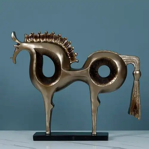 摆件客厅装饰家居饰品创意美式招财马摆件抽象艺术品摆件