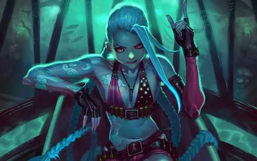 竞技游戏英雄联盟暴走萝莉金克丝唯美桌面壁纸(一)