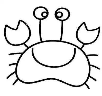 螃蟹简笔画绘画作品有哪些儿童美术画简笔画有哪些作品适合小朋友画的