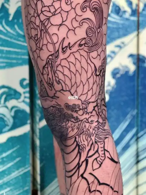 麒麟花腿线条完成确定上完色的效果吧