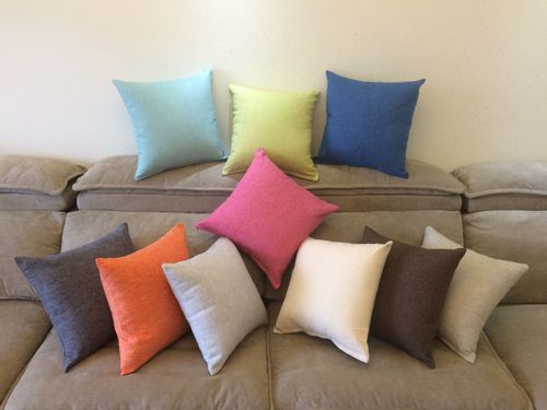 加厚亚麻布艺简约纯色沙发靠垫抱枕套办公室靠背大号午睡靠枕腰枕