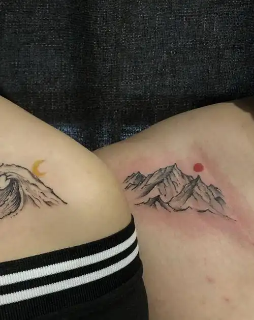 山海纹身图片_肩部纹身图案