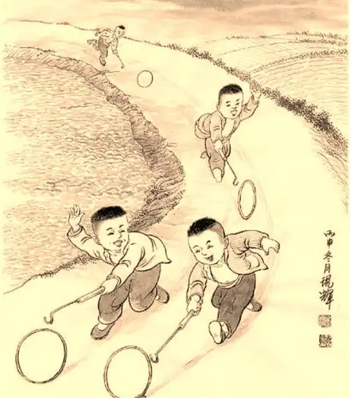 《儿时游戏之滚铁环》(二)