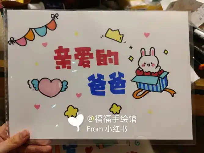 送爸爸新年➕生日祝福手绘贺卡拍照