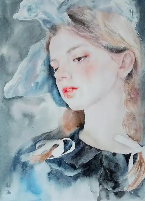水彩人像