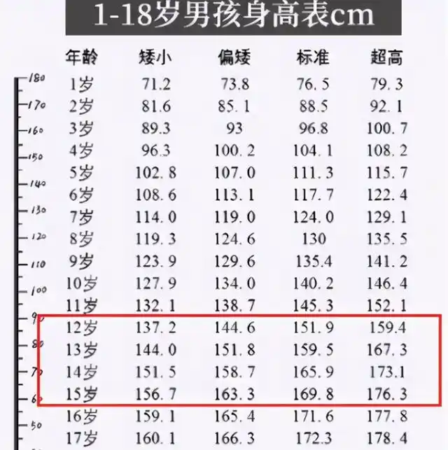 孩子身高表:12岁达到这个标准才算合格,你家孩子达标了吗
