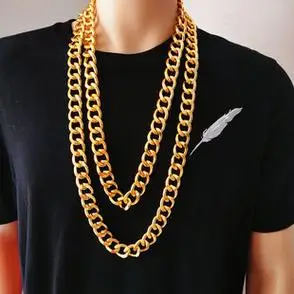 仿真大金链子男粗道具不掉色假金超粗项链嘻哈网红夸张社会人土豪