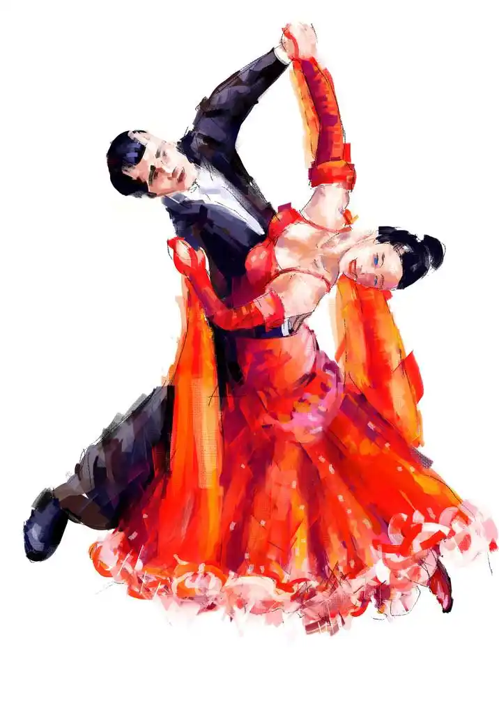 华尔兹舞者,华尔兹舞者数字绘画