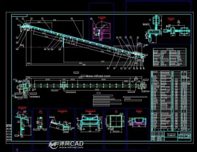 800皮带输送机总图图纸下载_输送和提升设备图纸 - 沐风网