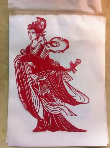 旧剪纸 中国古代仕女 剪纸 共4张