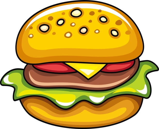 原创手绘卡通六一儿童节吃汉堡的男孩