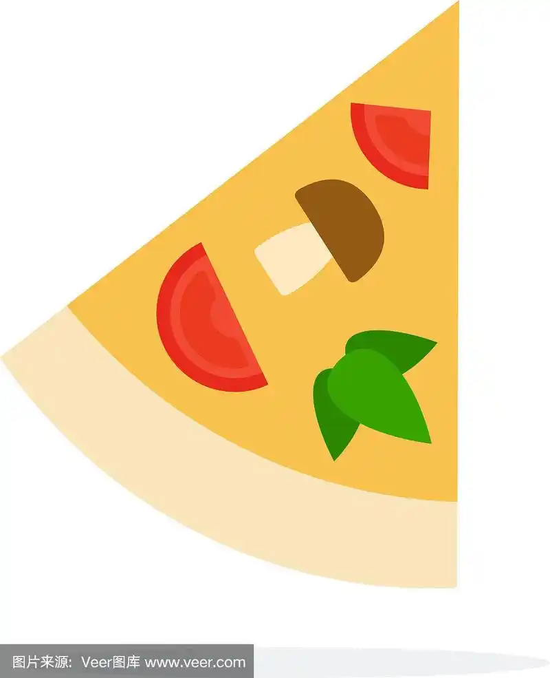 三角片披萨扁平孤立