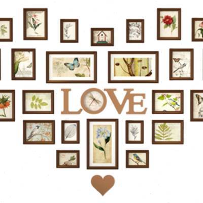 照片心形装饰创意个性爱心相框框墙挂墙婚房结婚照片墙