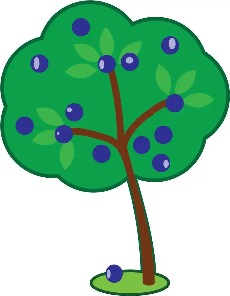 可爱的李子树,矢量卡通的可爱的梅花树上地面代表落