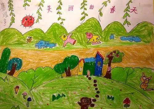 美丽的春天/少儿绘画作品/儿童画/网络美术馆_中国少儿美术教育网