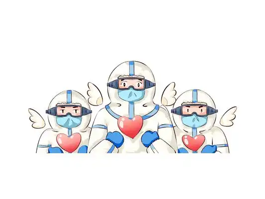 手绘卡通抗击疫情疫情防控png素材