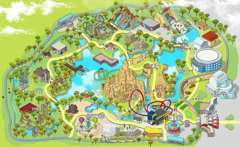 北京欢乐谷手绘地图