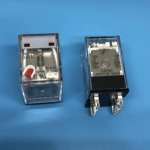 继电器欧姆龙my2n-gs-24vac5a30vdc5a250vac8脚通用继电器