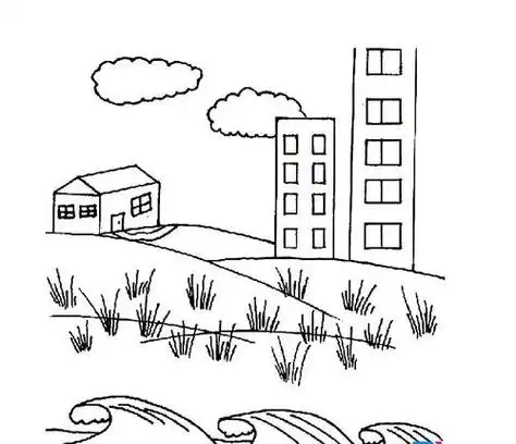 田园风光简笔画美丽的田园风光简笔画