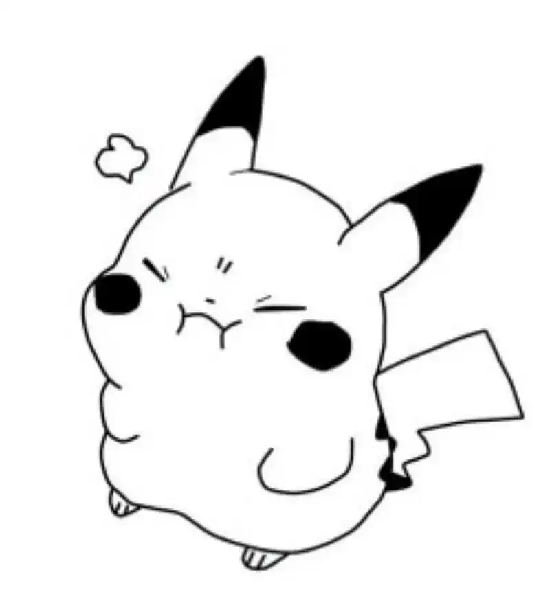皮卡丘简笔画 皮卡丘,最后再加一张涂色示范,爱了爱了,@,@ #皮卡丘
