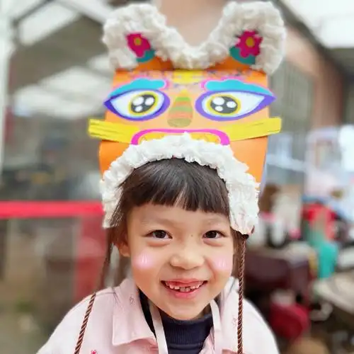 纸袋改造  #手工帽子  #虎头帽  #小学美术  #创意手工  #儿童手工