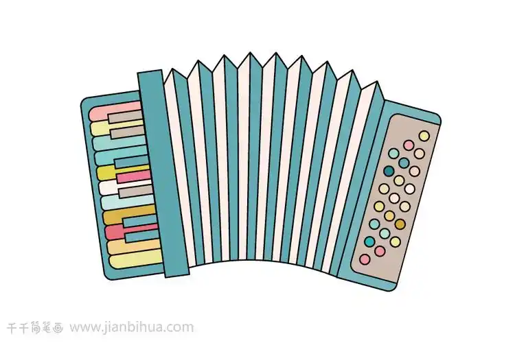 乐器手风琴简笔画步骤图