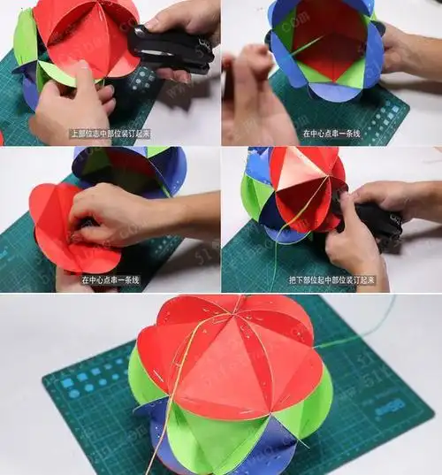 diy美纹创意新年花球灯笼制作方法