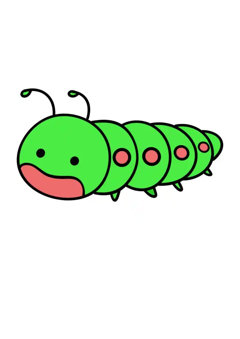 简笔画教程分享 可爱毛毛虫