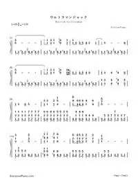 杰克奥特曼主题曲双手简谱预览1-钢琴谱文件(五线谱,双手简谱,数字谱