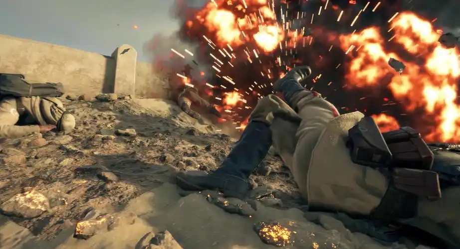 枪林弹雨炮火连天激烈交战战争动画视频素材