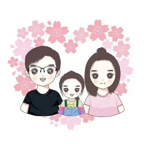幸福满满,温馨全家福头像,动漫图片设计