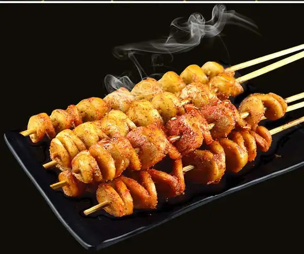 华昌烧烤面筋串油炸面筋串烤面筋商用小吃手工冷冻速冻半成品批发