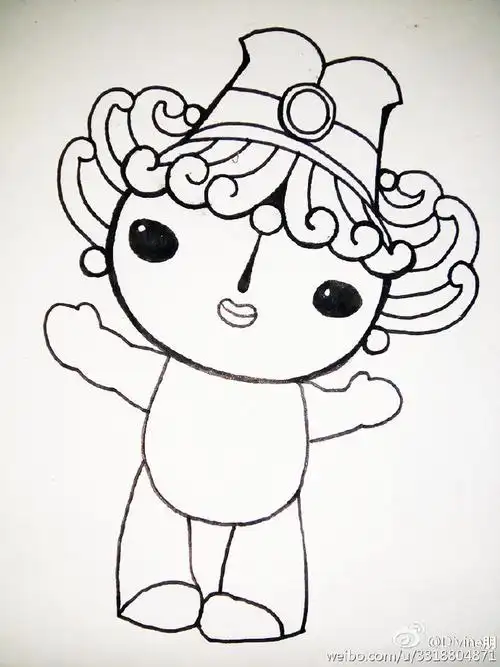 人物 其他人物 福娃贝贝简笔画 这是奥运的吉祥物福娃贝贝,作品