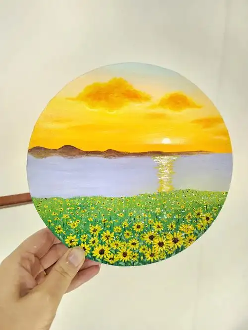 丙烯画丙烯画风景临摹丙烯画步骤图