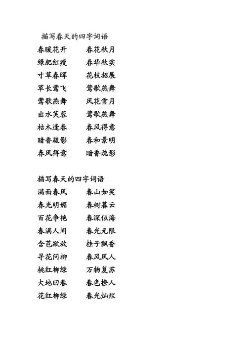 描写春天的四字词语