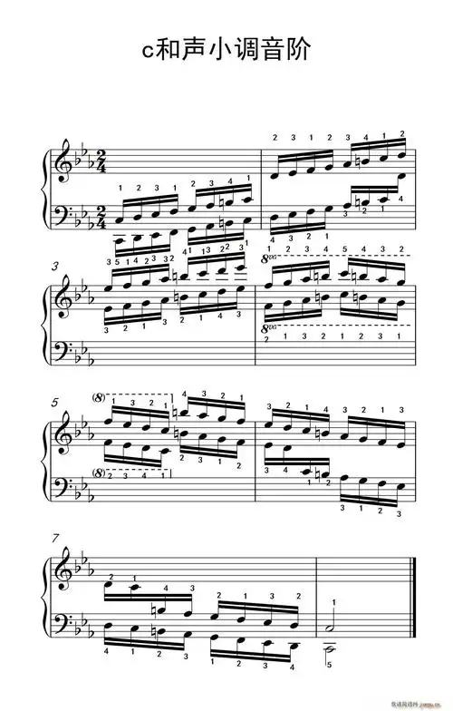 第六级18c和声小调音阶中央音乐学院钢琴业余考级教程46级