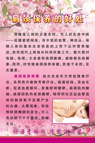750海报印制展板写真喷绘121健康保养知识之肩颈保养的好处