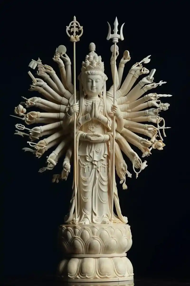 千手观音|猛犸标准佛像造像 菩萨立于莲花.千手观音|猛犸   - 抖音