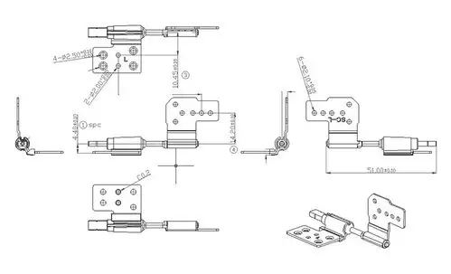 多功能笔记本翻转轴sc87512阻尼可调180度限位笔记本转轴