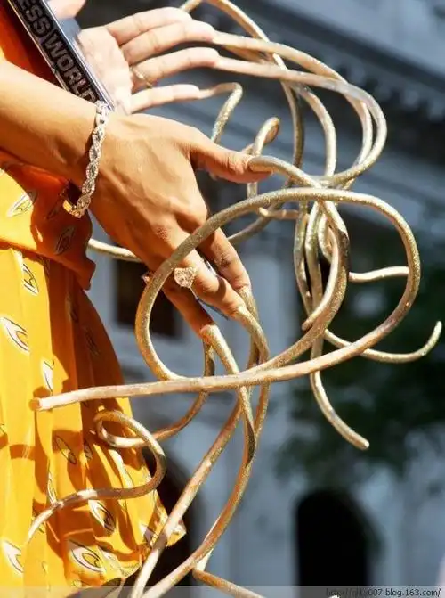 美国"妖女"6米长指甲破世界纪录