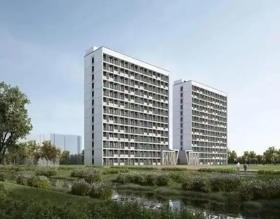 学生公寓立面效果图该项目建筑空间借用中国传统"庭院"布局模式,以