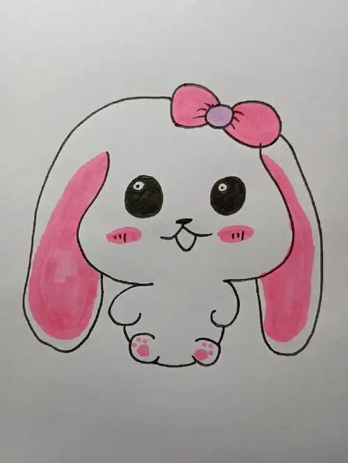 兔子简笔画付过程966day